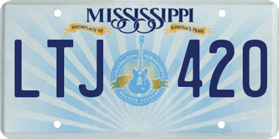 MS license plate LTJ420