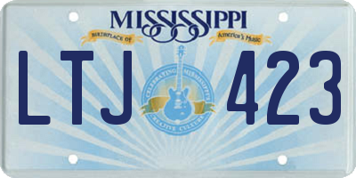 MS license plate LTJ423