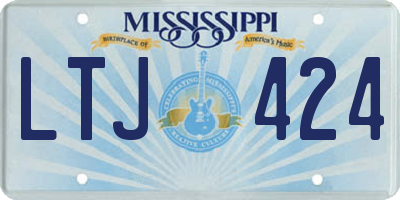 MS license plate LTJ424