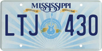MS license plate LTJ430