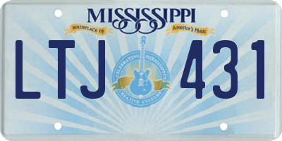 MS license plate LTJ431