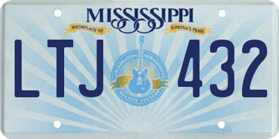 MS license plate LTJ432