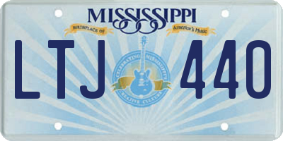 MS license plate LTJ440