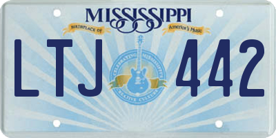 MS license plate LTJ442