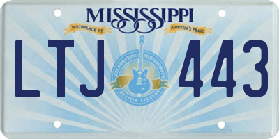 MS license plate LTJ443