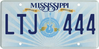 MS license plate LTJ444