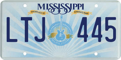 MS license plate LTJ445