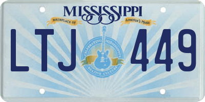 MS license plate LTJ449