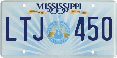MS license plate LTJ450