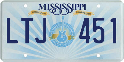 MS license plate LTJ451