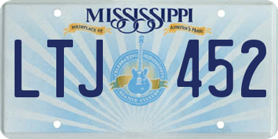 MS license plate LTJ452