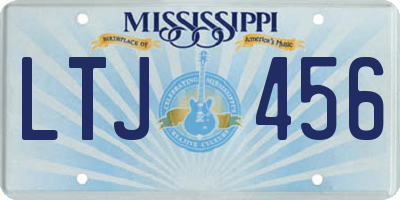 MS license plate LTJ456