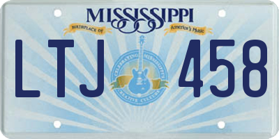 MS license plate LTJ458