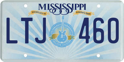 MS license plate LTJ460