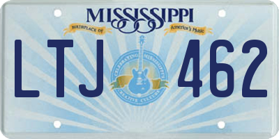 MS license plate LTJ462