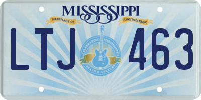 MS license plate LTJ463
