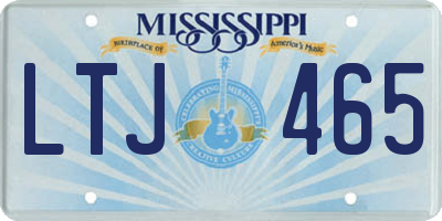 MS license plate LTJ465