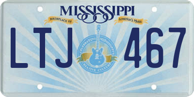 MS license plate LTJ467