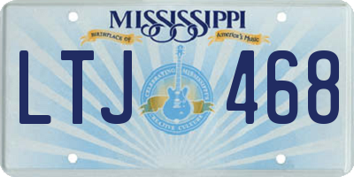 MS license plate LTJ468