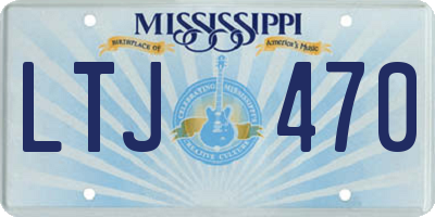 MS license plate LTJ470