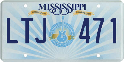 MS license plate LTJ471