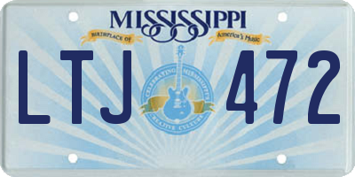 MS license plate LTJ472