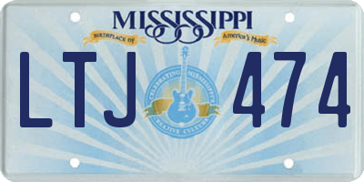 MS license plate LTJ474