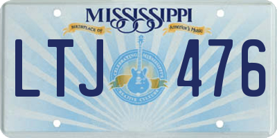 MS license plate LTJ476