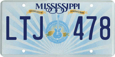 MS license plate LTJ478