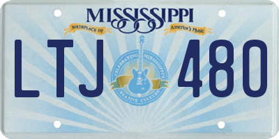 MS license plate LTJ480