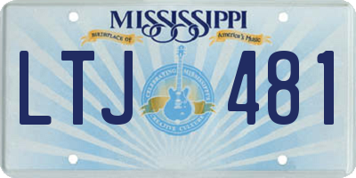 MS license plate LTJ481