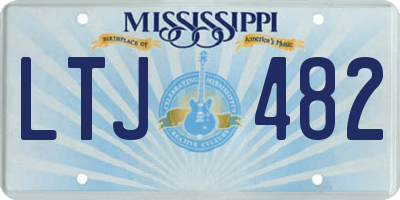 MS license plate LTJ482