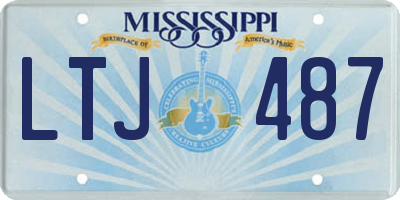MS license plate LTJ487