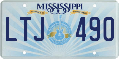 MS license plate LTJ490