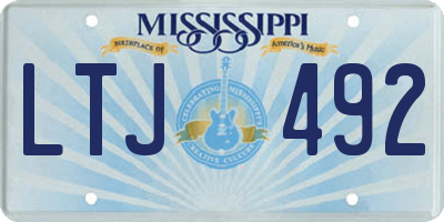 MS license plate LTJ492