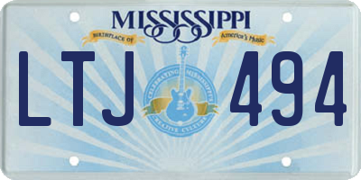 MS license plate LTJ494