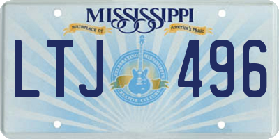 MS license plate LTJ496