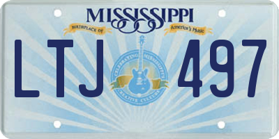 MS license plate LTJ497