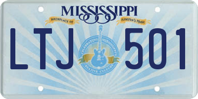 MS license plate LTJ501