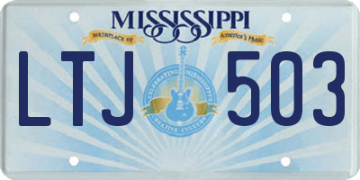 MS license plate LTJ503