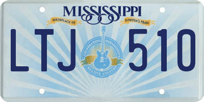 MS license plate LTJ510