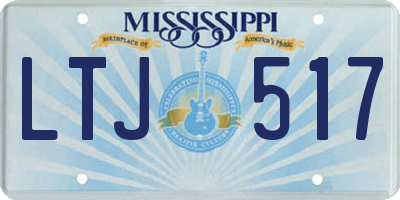 MS license plate LTJ517