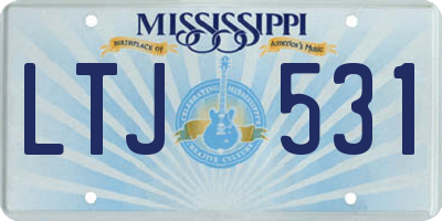 MS license plate LTJ531