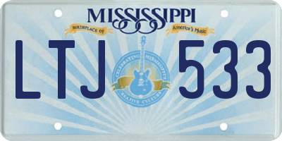 MS license plate LTJ533