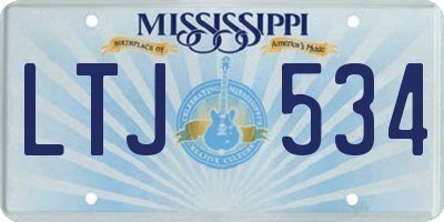 MS license plate LTJ534