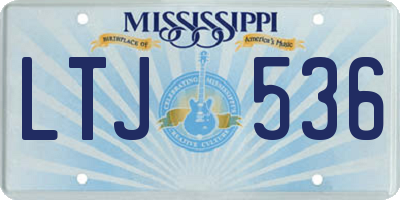 MS license plate LTJ536