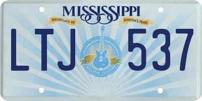 MS license plate LTJ537