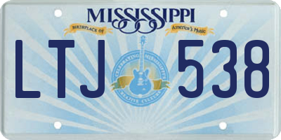 MS license plate LTJ538