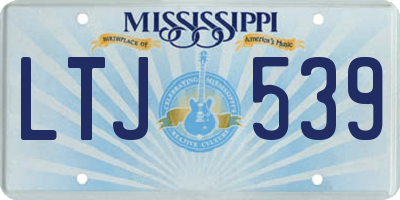 MS license plate LTJ539