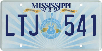 MS license plate LTJ541